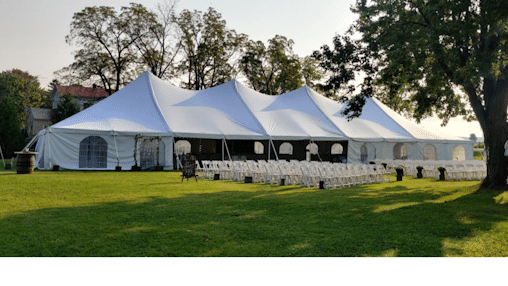 40×100′ Premiere High Peak Pole Tent - Tent Rental Elgin County